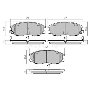 Колодки тормозные перед SSANGYONG ACTYON 05-11/ KYRON 05-/ REXTON 01- SAT